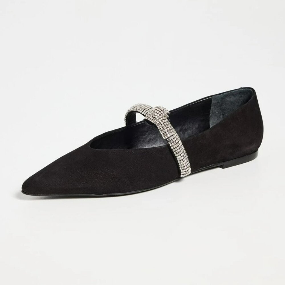 SCHUTZ PEARL POINTED BALLET FLATS SIZE 7B.  NEW!!